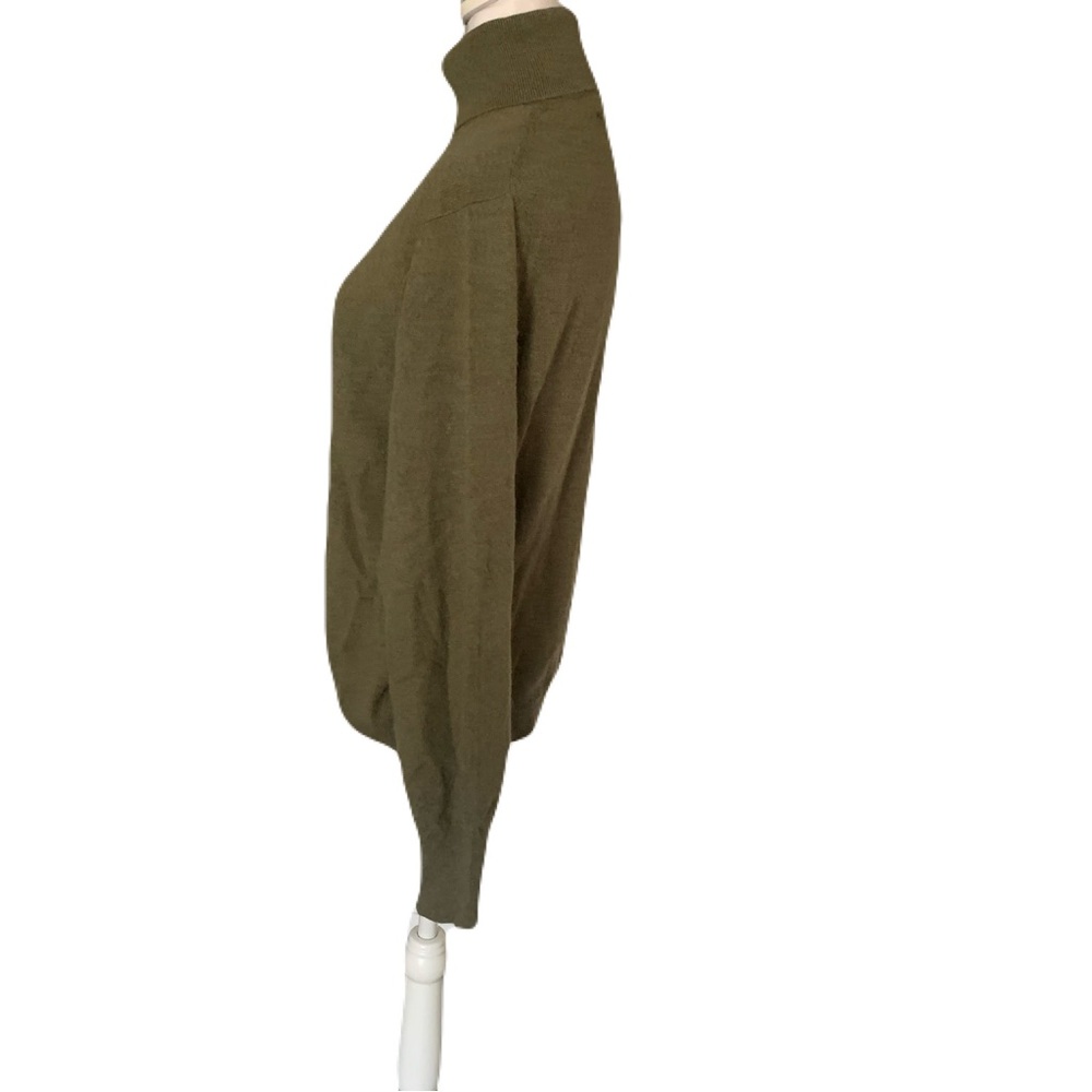 Glen Lyon Small Unisex 100% Cashmere Olive Green Turtleneck Sweater Soft Cozy - Picture 2 of 6